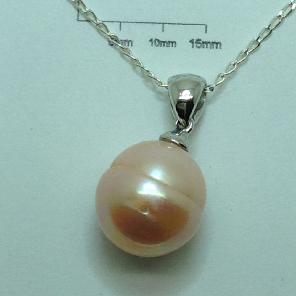 Honora Sterling Silver Freshwater Ringed Cultured Pearl Pendant with Chain